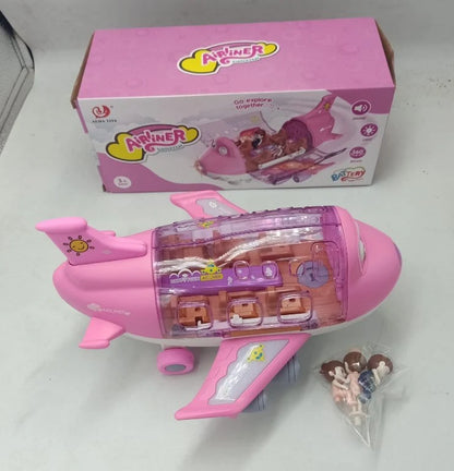 Kids Electric Airplane Toy – Musical Bump & Go Airliner with Lights طائرة لعبة كهربائية للأطفال – طائرة موسيقية متحركة بالإضاءة