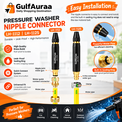 High Pressure Water Spray Gun Nozzle – Garden Hose Quick Connector مسدس رش ماء بضغط عالي – موصل سريع لخرطوم الحديقة