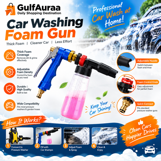 Foam Cannon Car Wash Gun – High Pressure Snow Foam Sprayer مسدس رغوة غسيل السيارات – بخاخ رغوة الثلج بضغط عالي