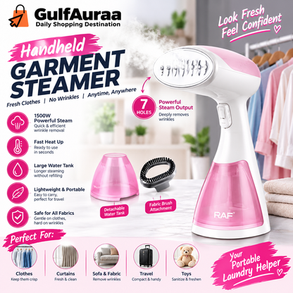 Handheld Garment Steamer – 1500W Portable Fabric Steam Iron مكواة بخار محمولة لليد – جهاز كي الملابس بالبخار 1500 واط